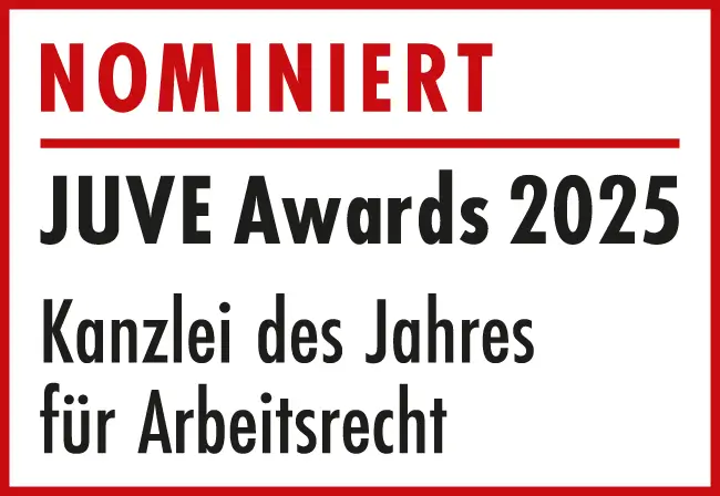 ZIRNGIBL – JUVE Awards 2025: nominiert in der Kategorie Arbeitsrecht